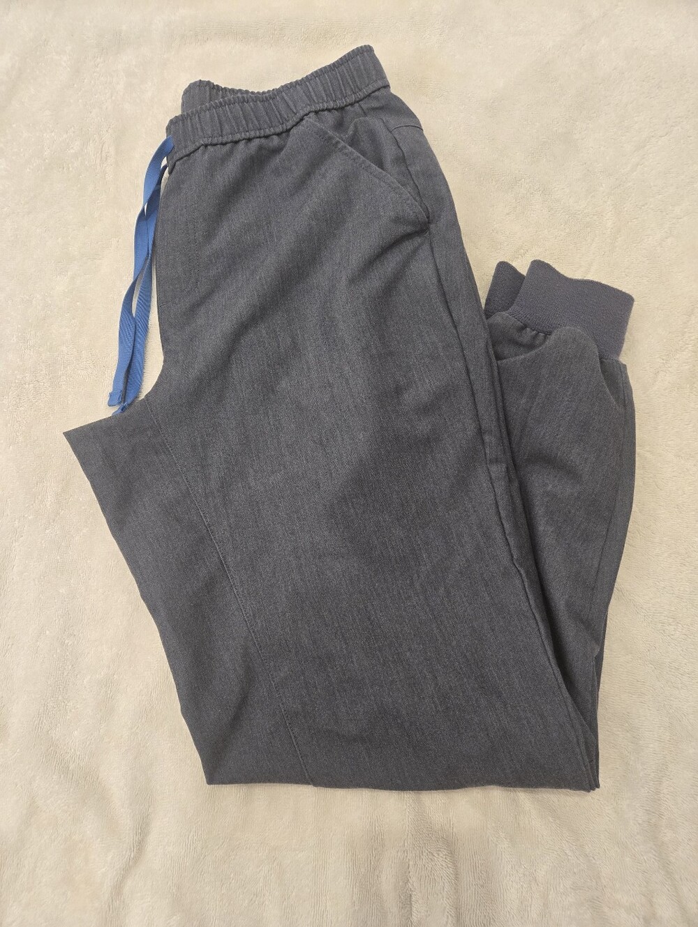 Figs Men's Dark Gray Jogger Sweatpants with Blue Drawstring - Picture 5 of 8